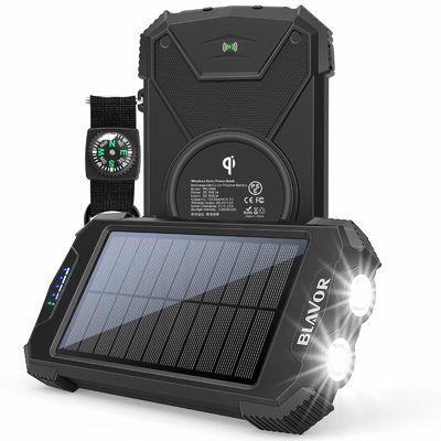 Qi Wireless 10000mAh Przenośna ładowarka Solar Power Bank do telefonu i laptopa