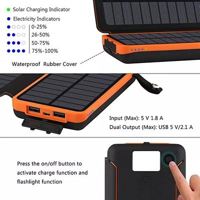 8000mAh 5V Wodoodporna przenośna ładowarka solarna Ładowarka do telefonu słonecznego Camping