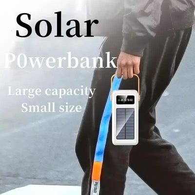 30000mAh 100000mAh 120000Mah Ładowarka słoneczna Odłączany kabel Solar Power Bank ze smyczą