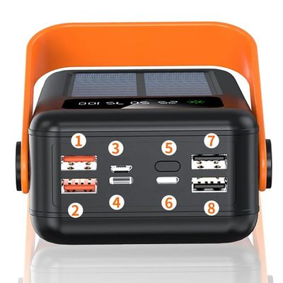 30000mAh 100000mAh 120000Mah Ładowarka słoneczna Odłączany kabel Solar Power Bank ze smyczą