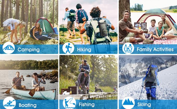 IPX5 Wodoodporna przenośna ładowarka zasilana energią słoneczną 26800 mAh z 3 wbudowanymi kablami 1