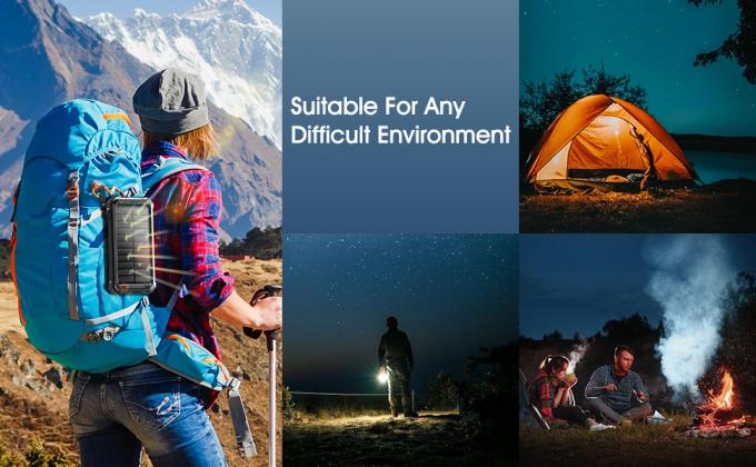 IPX5 Wodoodporna przenośna ładowarka zasilana energią słoneczną 26800 mAh z 3 wbudowanymi kablami 2